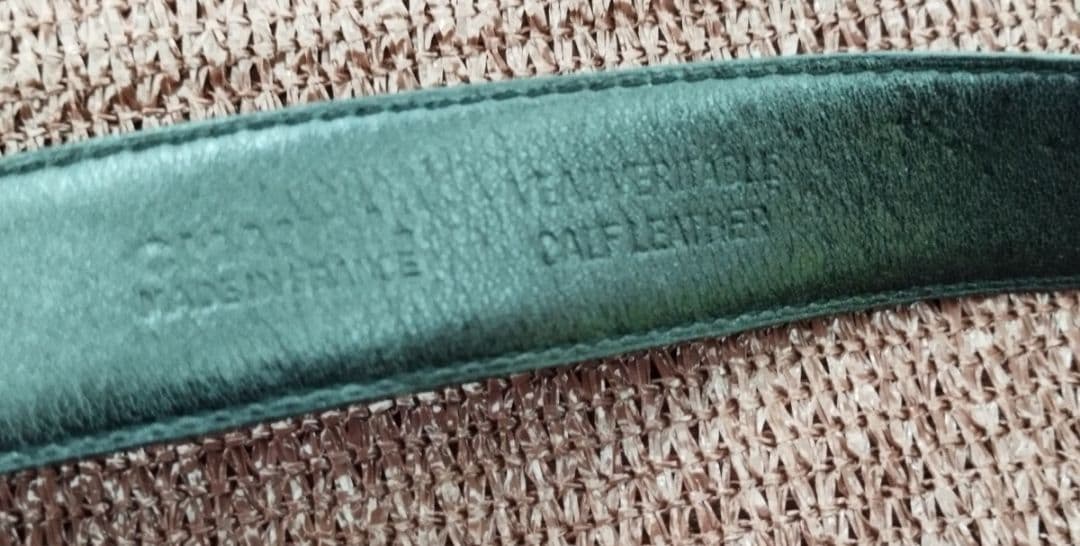 ●シャネル CHANEL ココバックル ヴィンテージ ベルト ブラック レザー