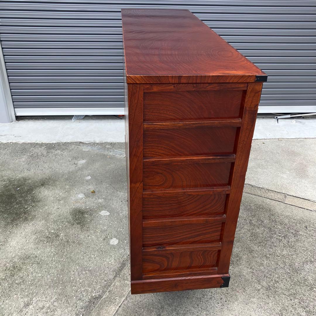 仙台箪笥 伊達箪笥 漆塗り 6段13杯 引き出し 和箪笥 帳場箪笥 サイドボード