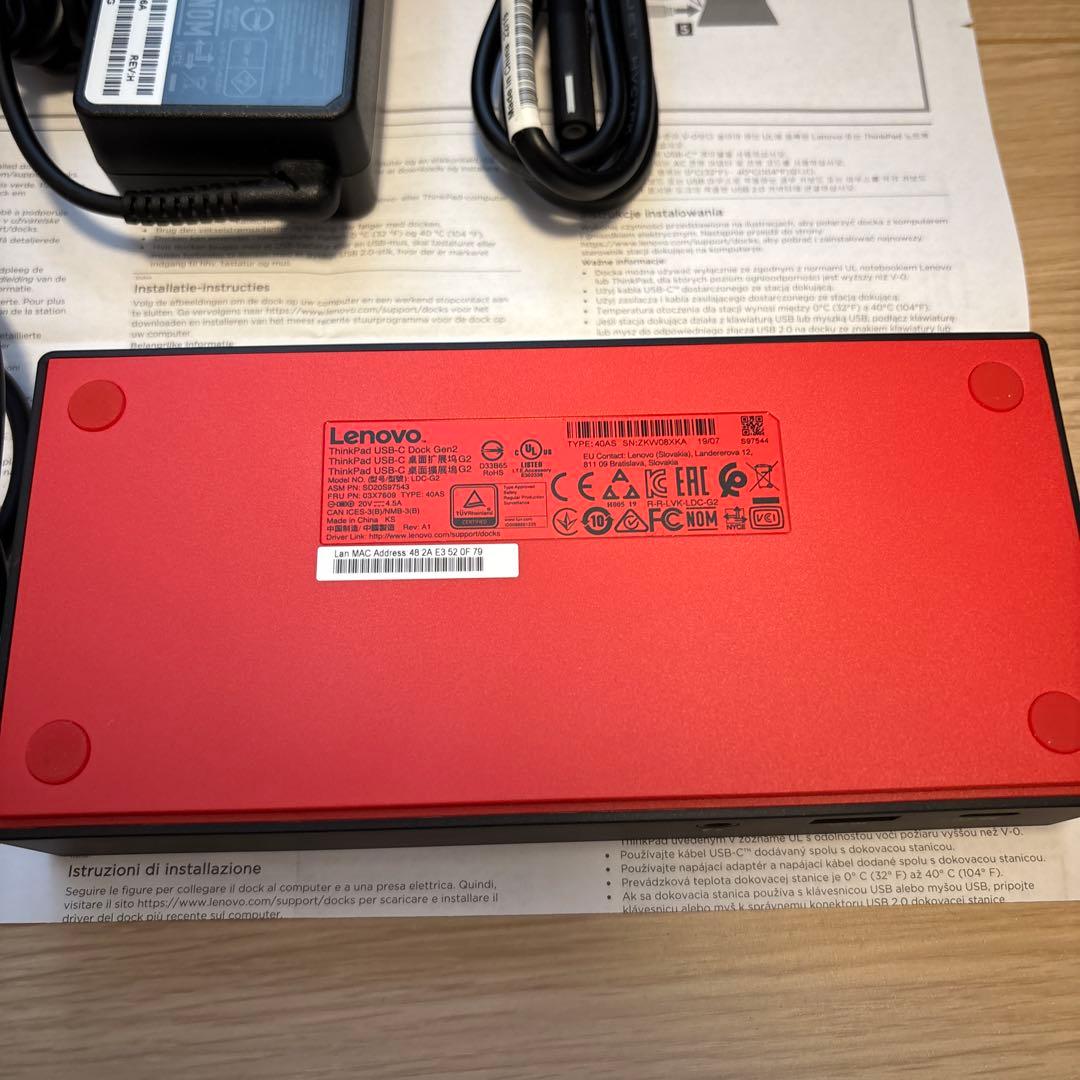 ThinkPad USB-C Dock Gen2 Lenovo 充電器