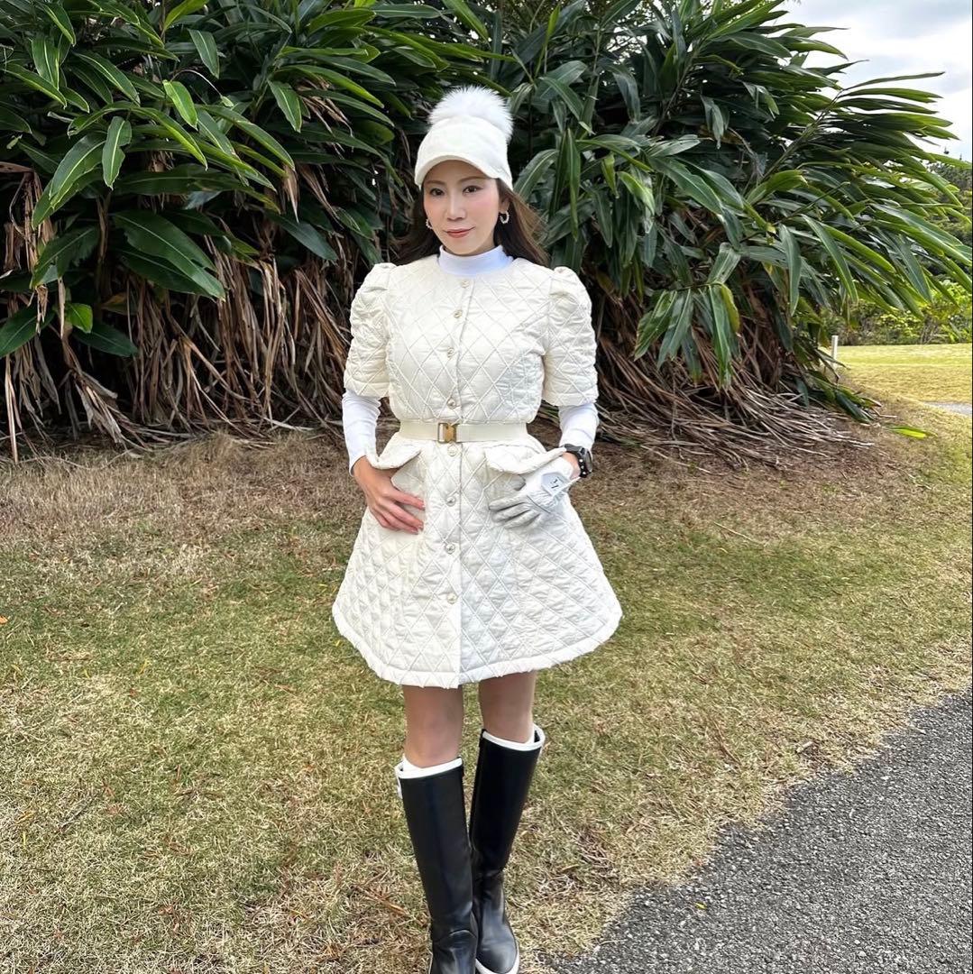 りっくん　ミラージュゴルフ　パフスリーブキルティングワンピース