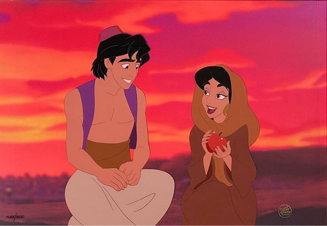 【ディズニー限定セル画】アラジン＆ジャスミン Sunset Romance