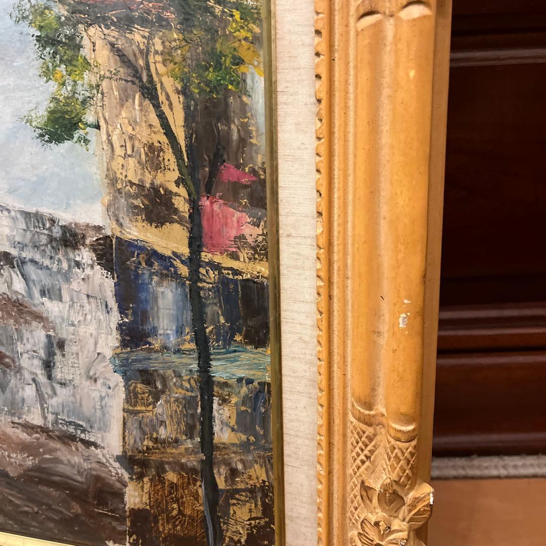 【更に値下げしました】風景画 油彩画 装飾的フレーム付き