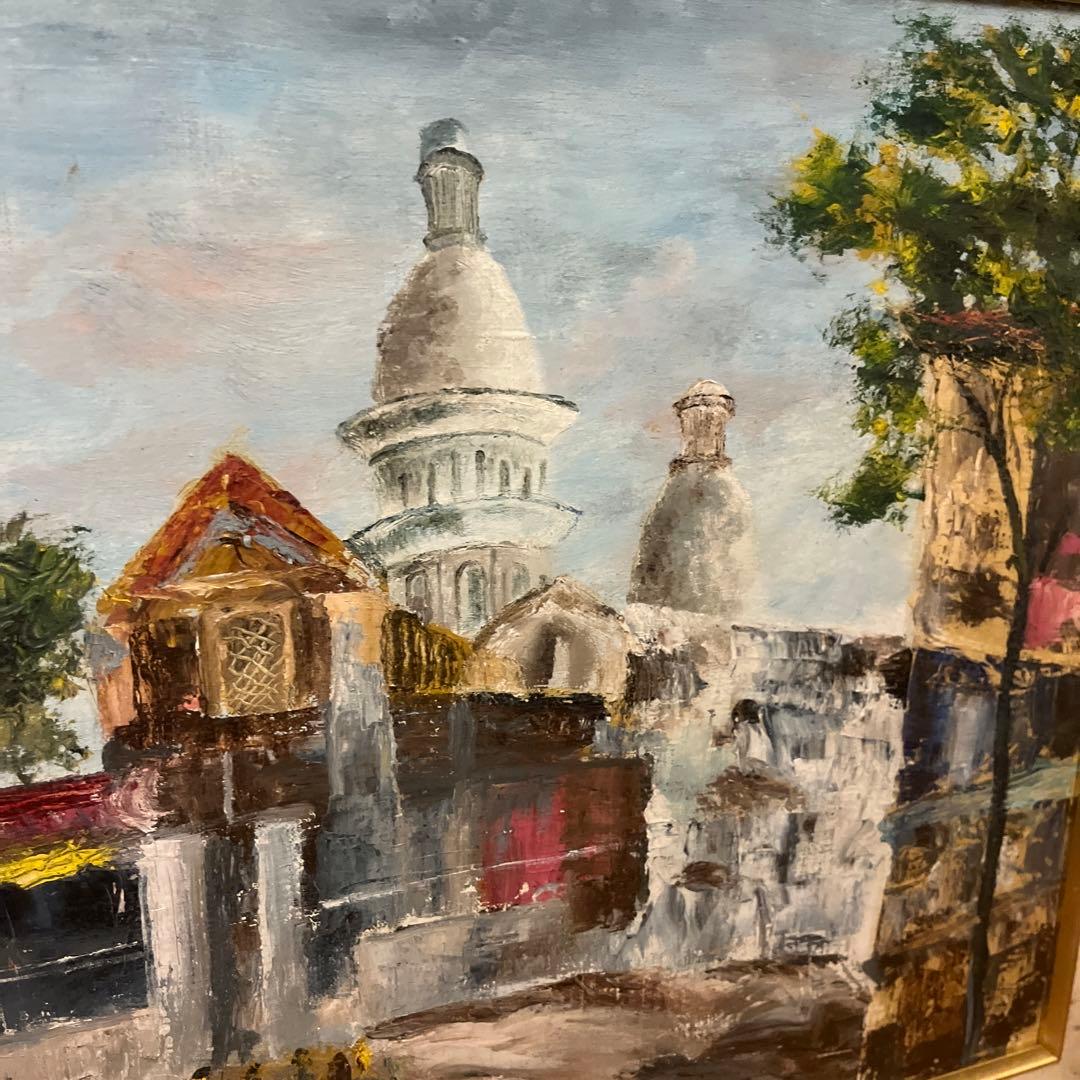 【更に値下げしました】風景画 油彩画 装飾的フレーム付き