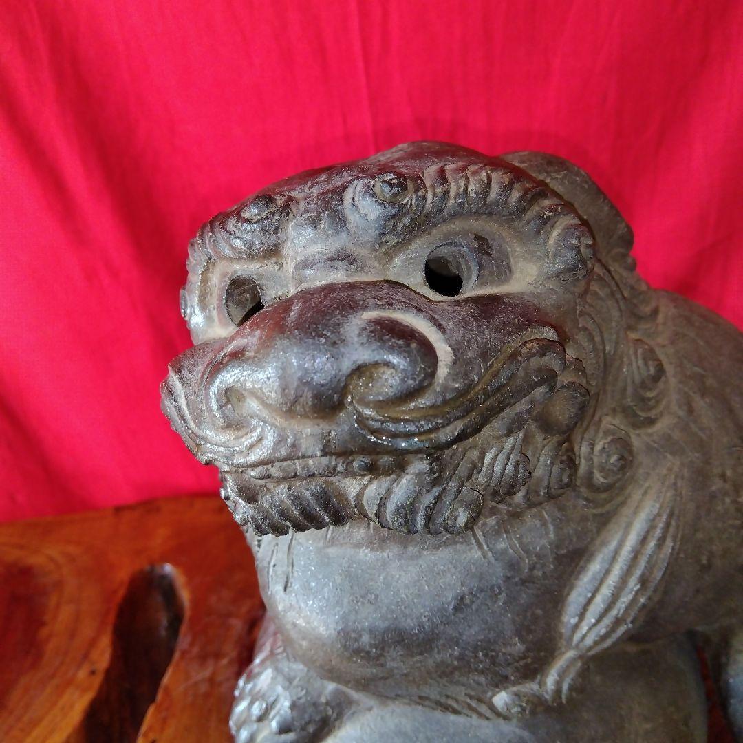 唐津焼、中里天祐作、獅子の置物、茶釜、２点セット