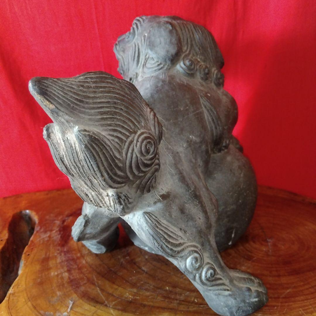 唐津焼、中里天祐作、獅子の置物、茶釜、２点セット