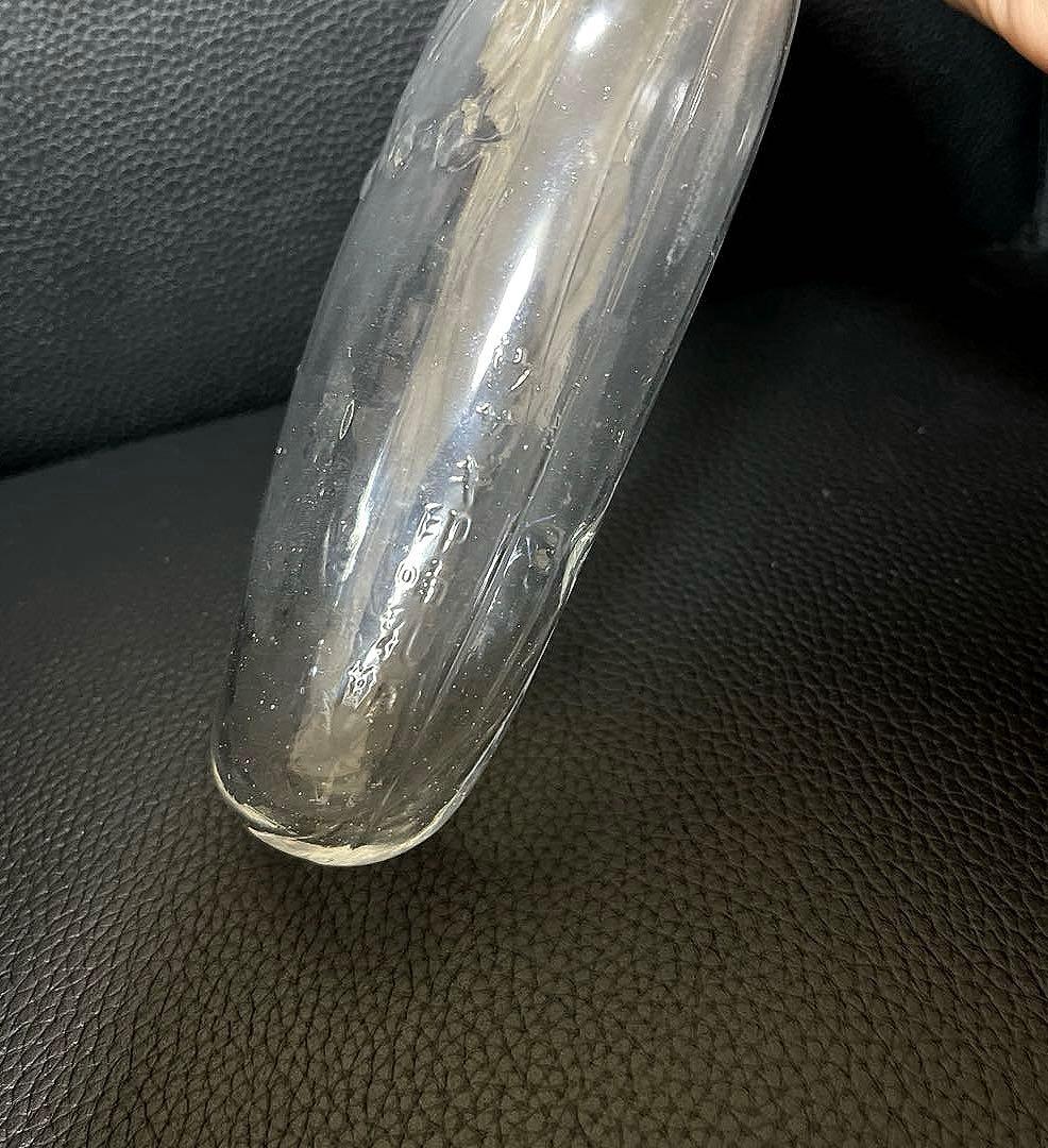 骨董　時代ガラス　希少　ウサギ哺乳瓶　ウサギ車エンボス　ウランガラス