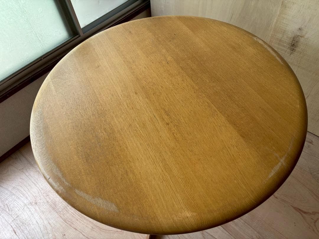 ①飛騨産業　キツツキ　円形テーブル　ダイニングテーブル　ヴィンテージ　インテリア