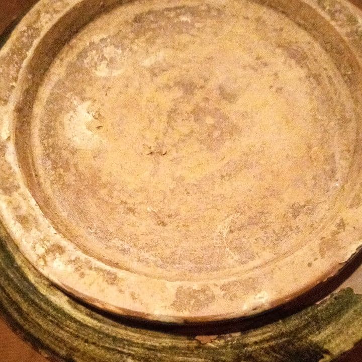 中国陶磁器　磁州窯　浮き彫り筒型壺