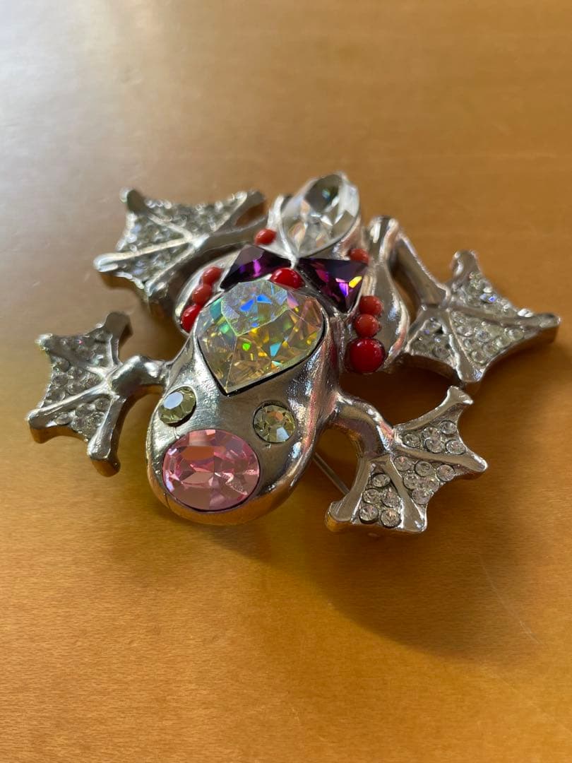 ヴィンテージ　クリスチャンラクロア　ブローチ　カエルモチーフ　スワロフスキー
