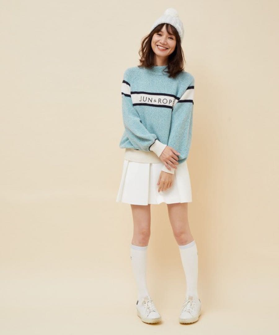 美品 JUN&ROPE フロントロゴパフスリーブ長袖プルオーバー 即完売品