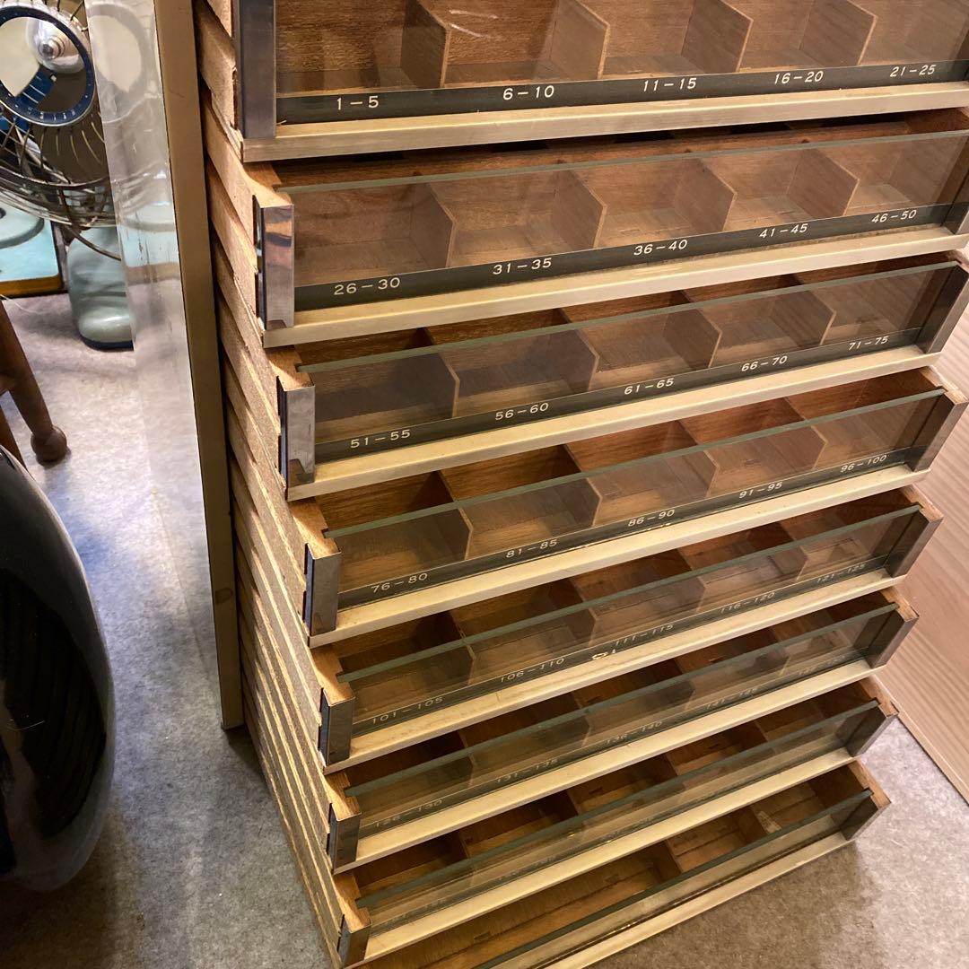 糸陳列棚　タイヤー絹手縫糸ケース　収納棚　アンティーク　レトロ