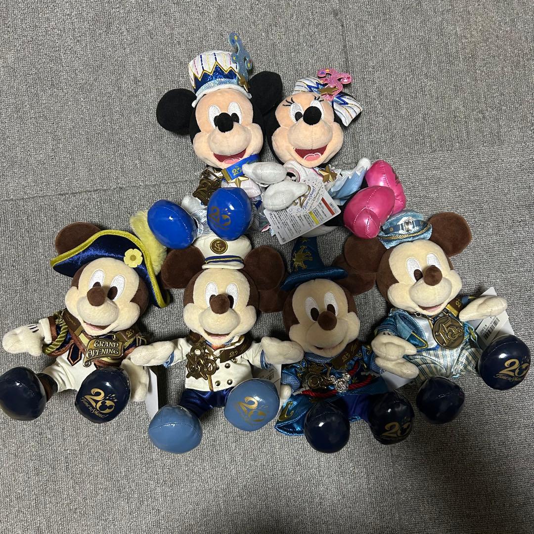 ディズニー ミッキー　ミニー　ぬいぐるみタグ付 20周年　タイムトゥシャイン