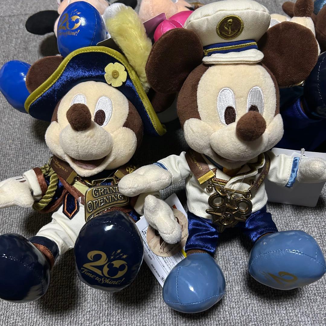 ディズニー ミッキー　ミニー　ぬいぐるみタグ付 20周年　タイムトゥシャイン