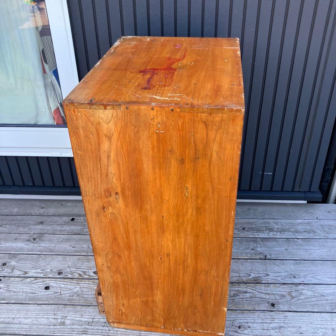 昭和レトロ 古家具 木製収納棚 大工道具棚 サイドボード 整理棚 15杯 古道具