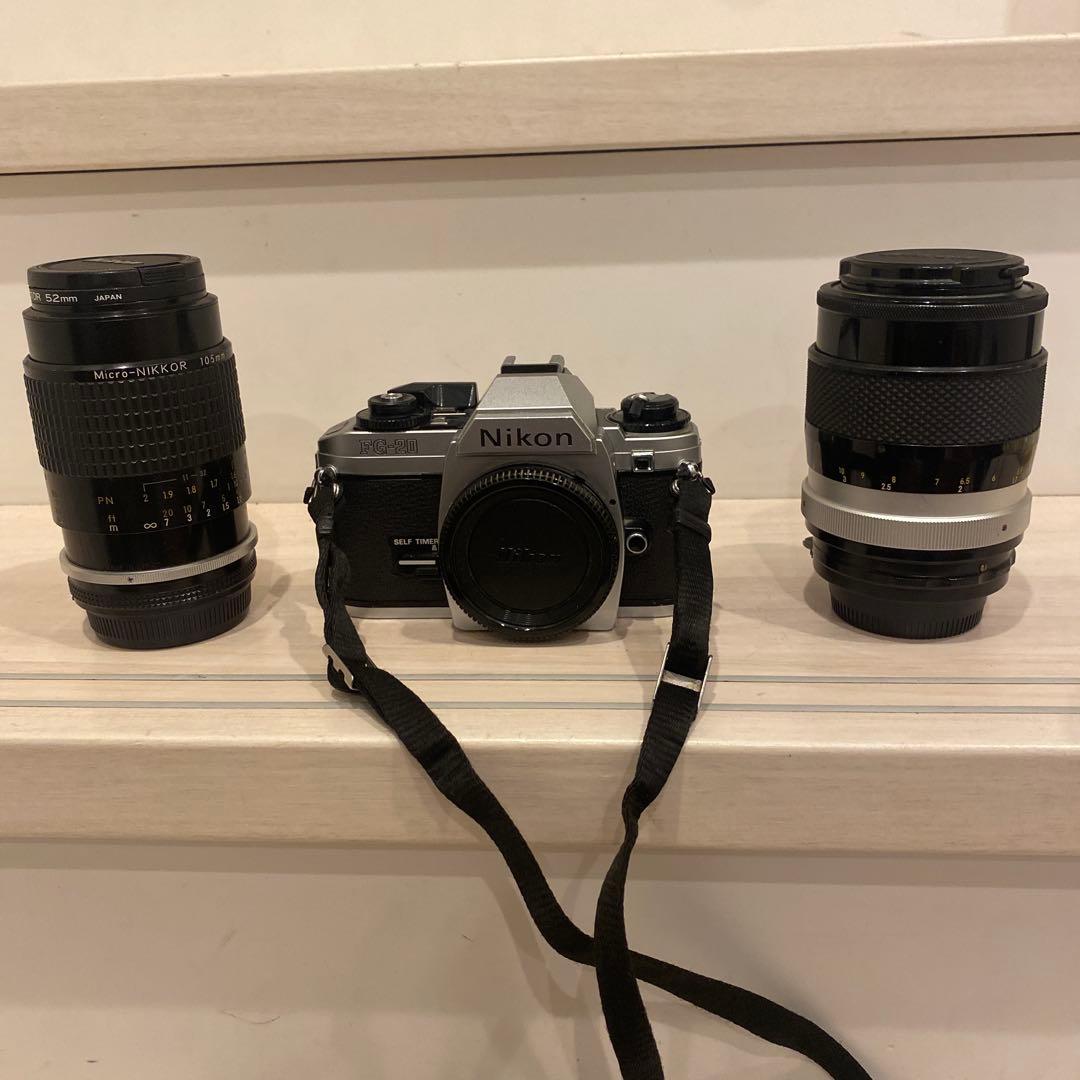 【現状品】Nikon FG-20 一眼レフカメラ ダブルレンズ2本付き