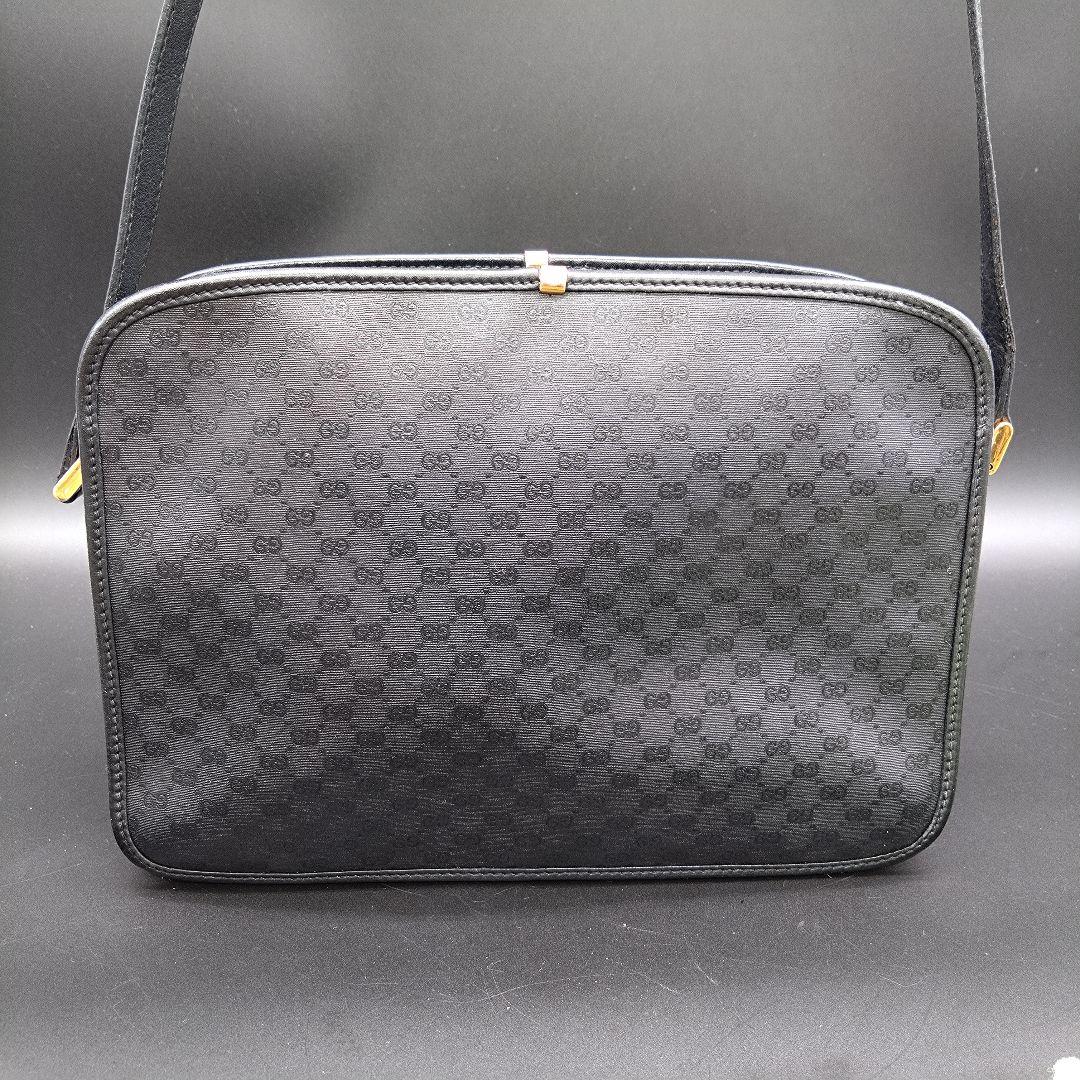GUCCI ショルダーバッグ GG柄 クロスボディ バッグ 黒 オールドグッチ