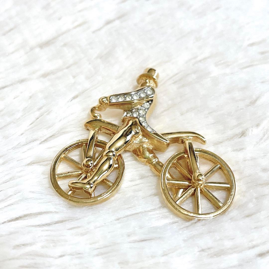 極美品 希少 BURBERRY ジェントルマン 自転車 ブローチ ライトストーン