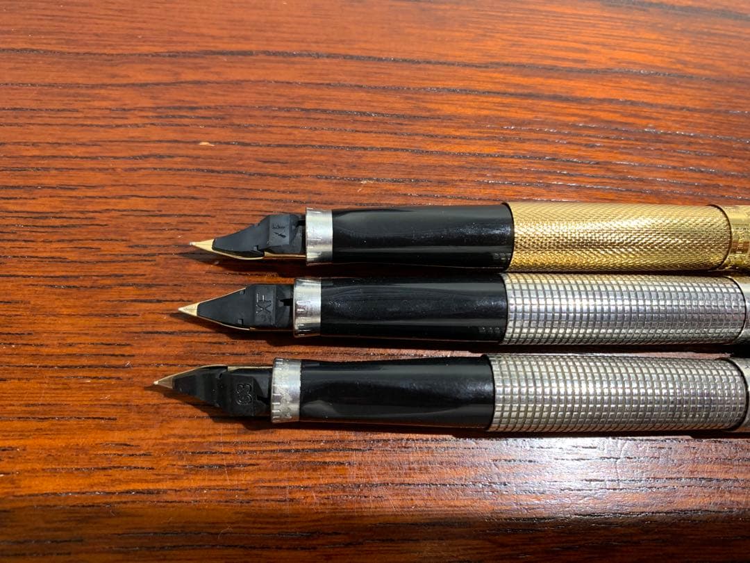 パーカー75シズレ 万年筆　スターリングシルバー純銀軸 極美品　年代別3本セット