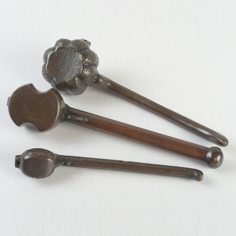 時代提げ物　書道具　古銅　矢立　3点　まとめて　時代箱付　M　9281