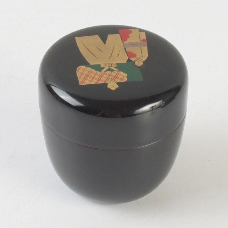 茶道具　山中塗　中嶋宗峰作　立雛蒔絵　内朱　中棗　共箱　V　9624