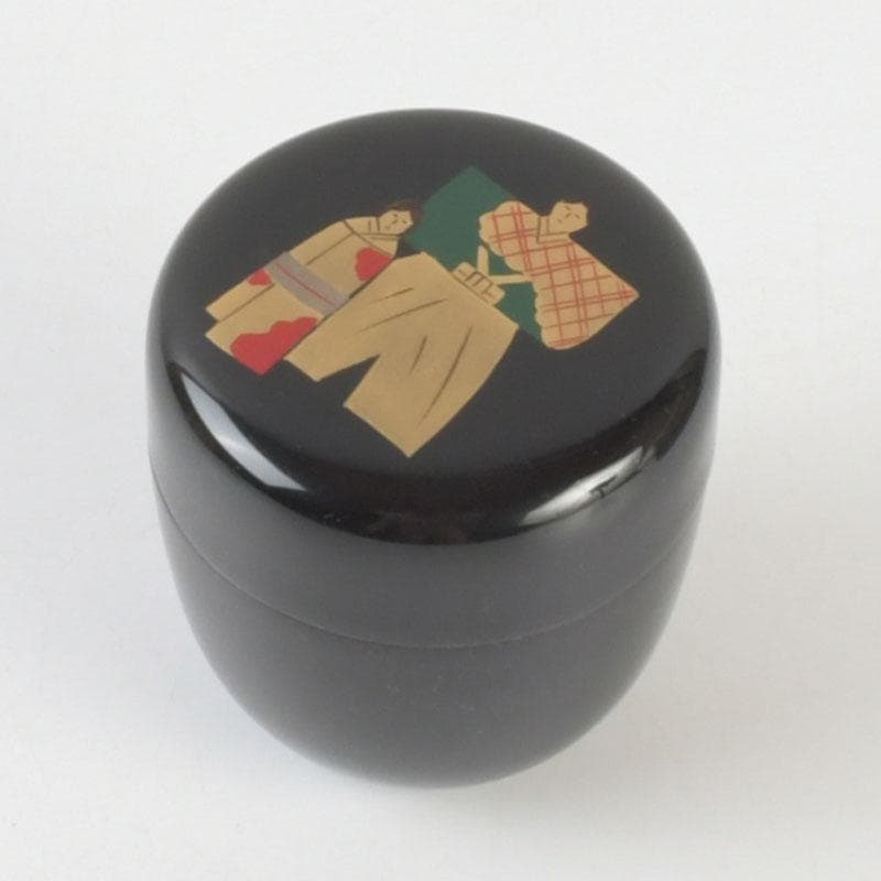 茶道具　山中塗　中嶋宗峰作　立雛蒔絵　内朱　中棗　共箱　V　9624