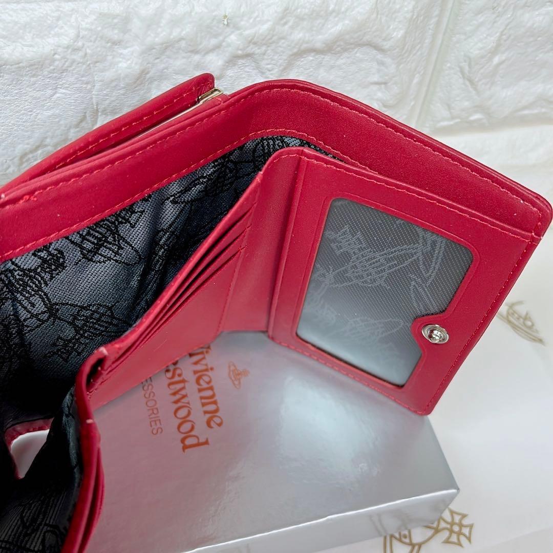 ショッパー付】Vivienne Westwood 3つ折り財布 レッド マット