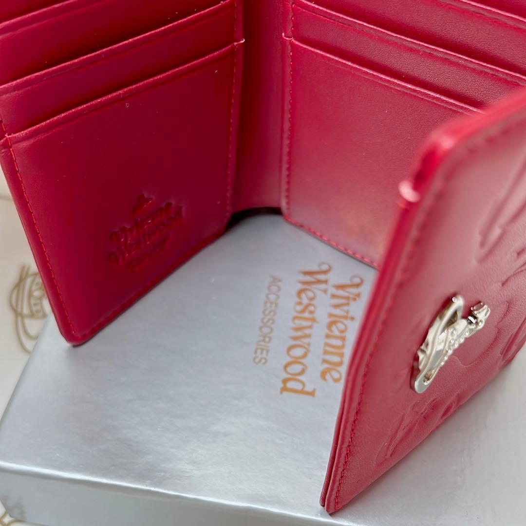 ショッパー付】Vivienne Westwood 3つ折り財布 レッド マット