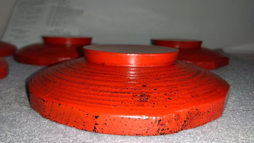 【ayun3出品】 越前漆器　山岸厚夫粗挽き根来塗茶托(多目的小皿)