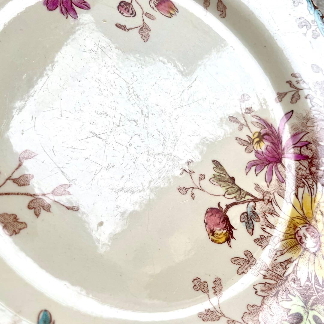 ジアンGien 秋の花フルールドトンヌ　デザートプレート3枚フランスアンティーク