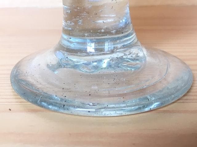 希少!! 大正浪漫 氷コップ 乳白赤縁 なつめ形 和硝子