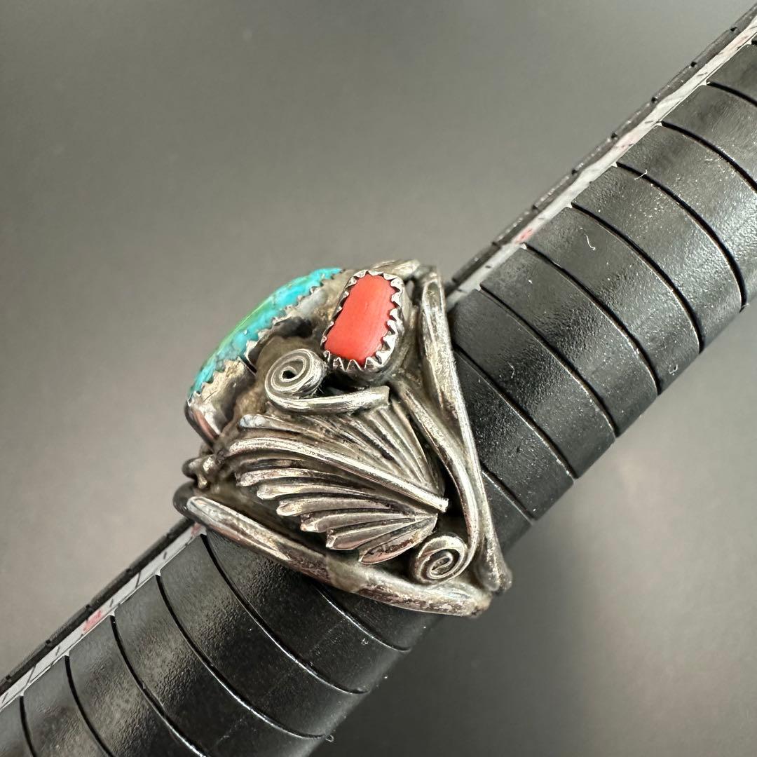 Navajo Running Bear キングマンターコイズ リング 24号