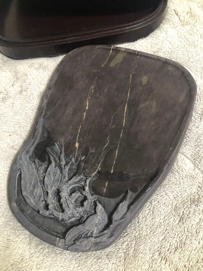 端溪硯 老坑 水巖 金綫 魚腦凍 蕉白 書道用品 端渓硯 書道用品