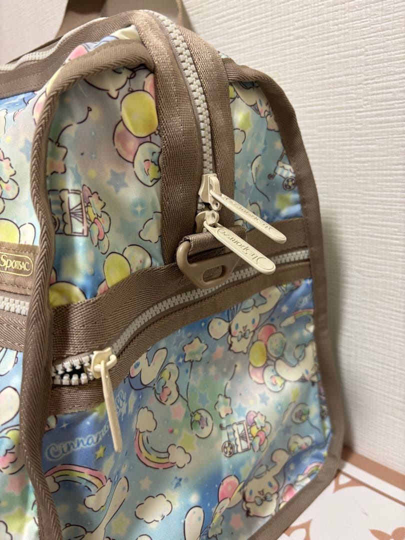 レスポートサック　サンリオシナモロールボタニカル　ボストンバッグ ラージサイズ