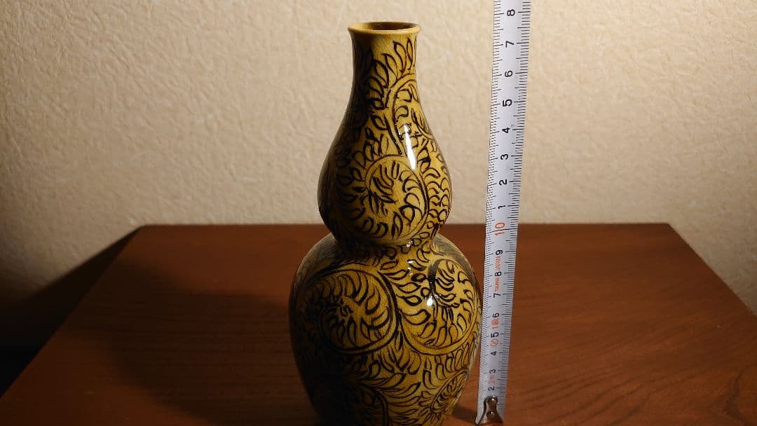 古九谷　九谷焼　徳利　花入　蔵出し　江戸期　角福　黄釉　１客