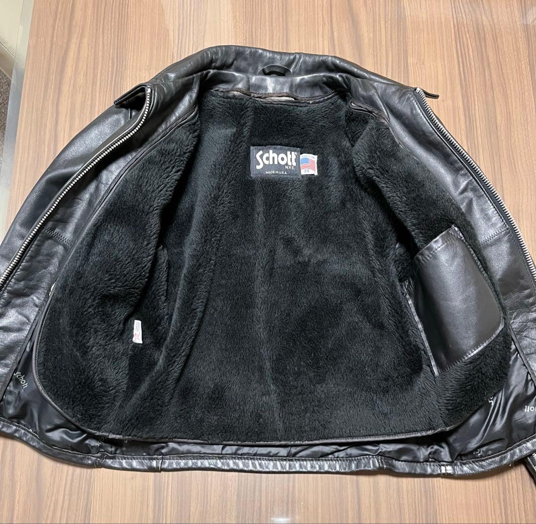 バ*サ様 ショット　ボア　ライナー付き　652 襟付　シングル　ライダース　アメ