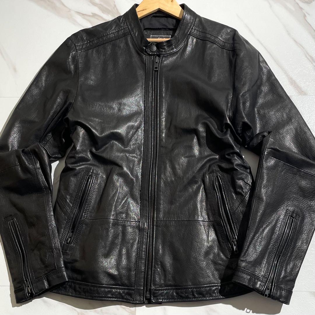 【極美品/L】DIESEL ディーゼル レザージャケット ライダース 牛革 黒