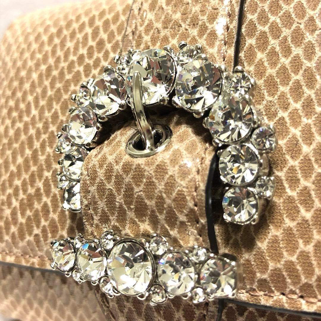 新品未使用　ジミーチュウ　三つ折り財布　シェリ　カラーストーン　リザード柄