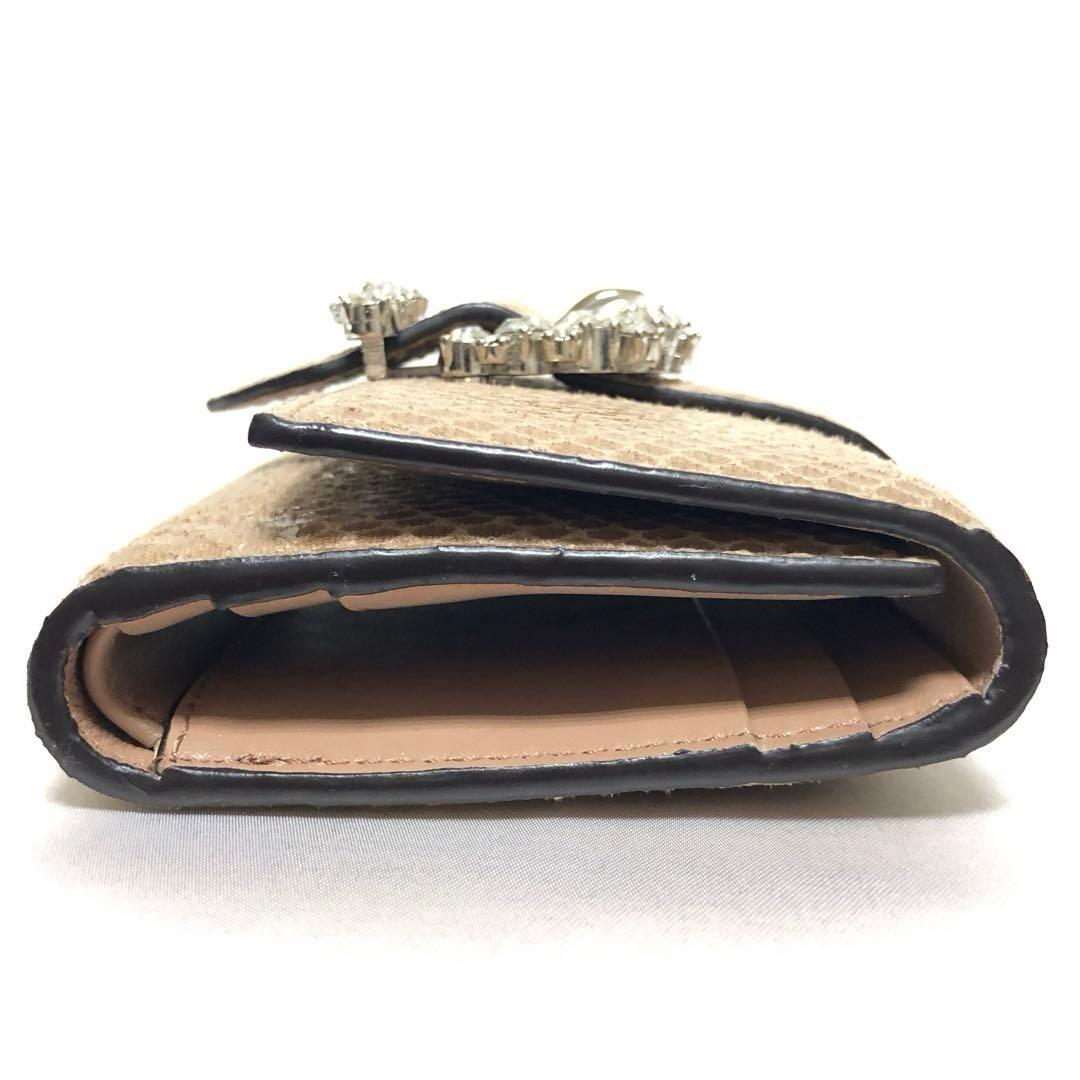 新品未使用　ジミーチュウ　三つ折り財布　シェリ　カラーストーン　リザード柄