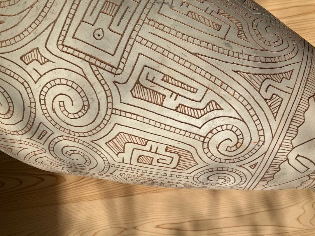 フォークアート　大きい壺　花瓶　オブジェ　柄　 素焼き　ネイティブ　花器