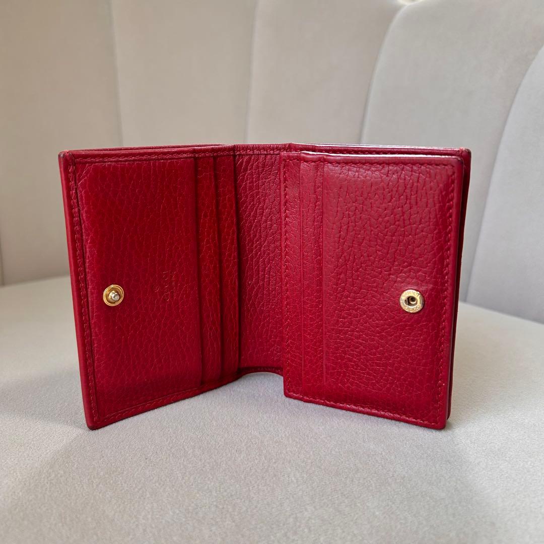 GUCCI グッチ GGマーモント 二つ折り財布 レッド