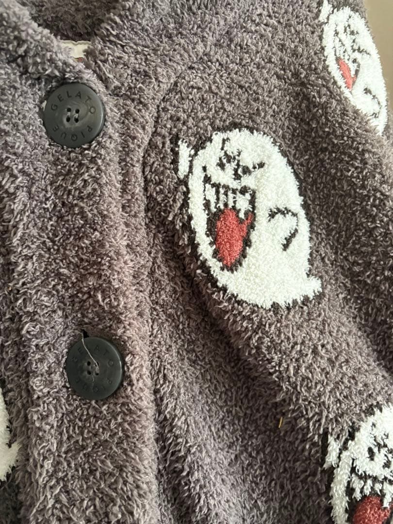 ジェラピケ スーパーマリオ テレサ ジャガード カウチン カーディガン F