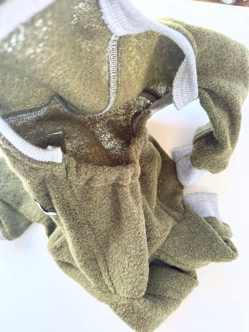 モスグリーンのロンパース　イタグレ服　犬服　ハンドメイド