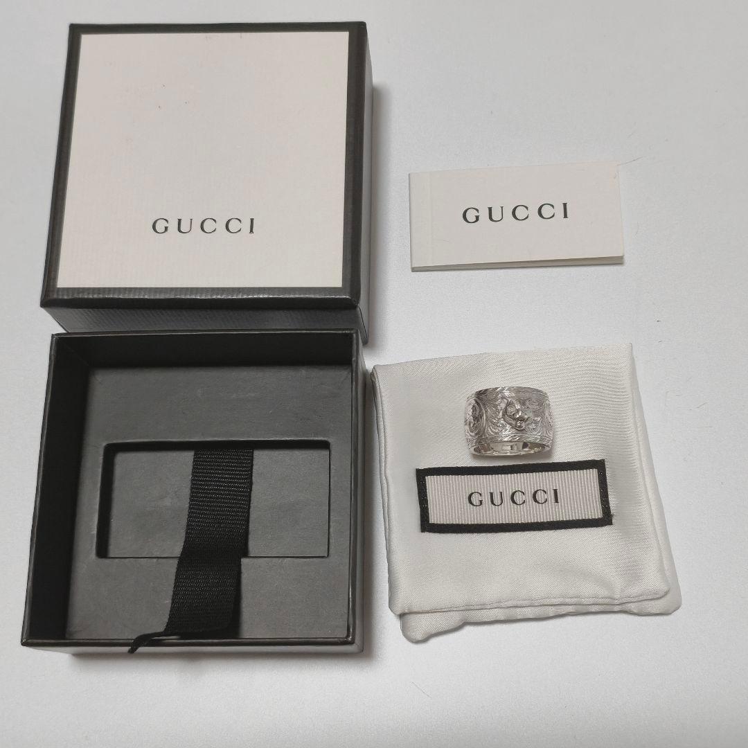 【美品】GUCCI グッチ キャットヘッド シルバーリング ミケーレ 19号