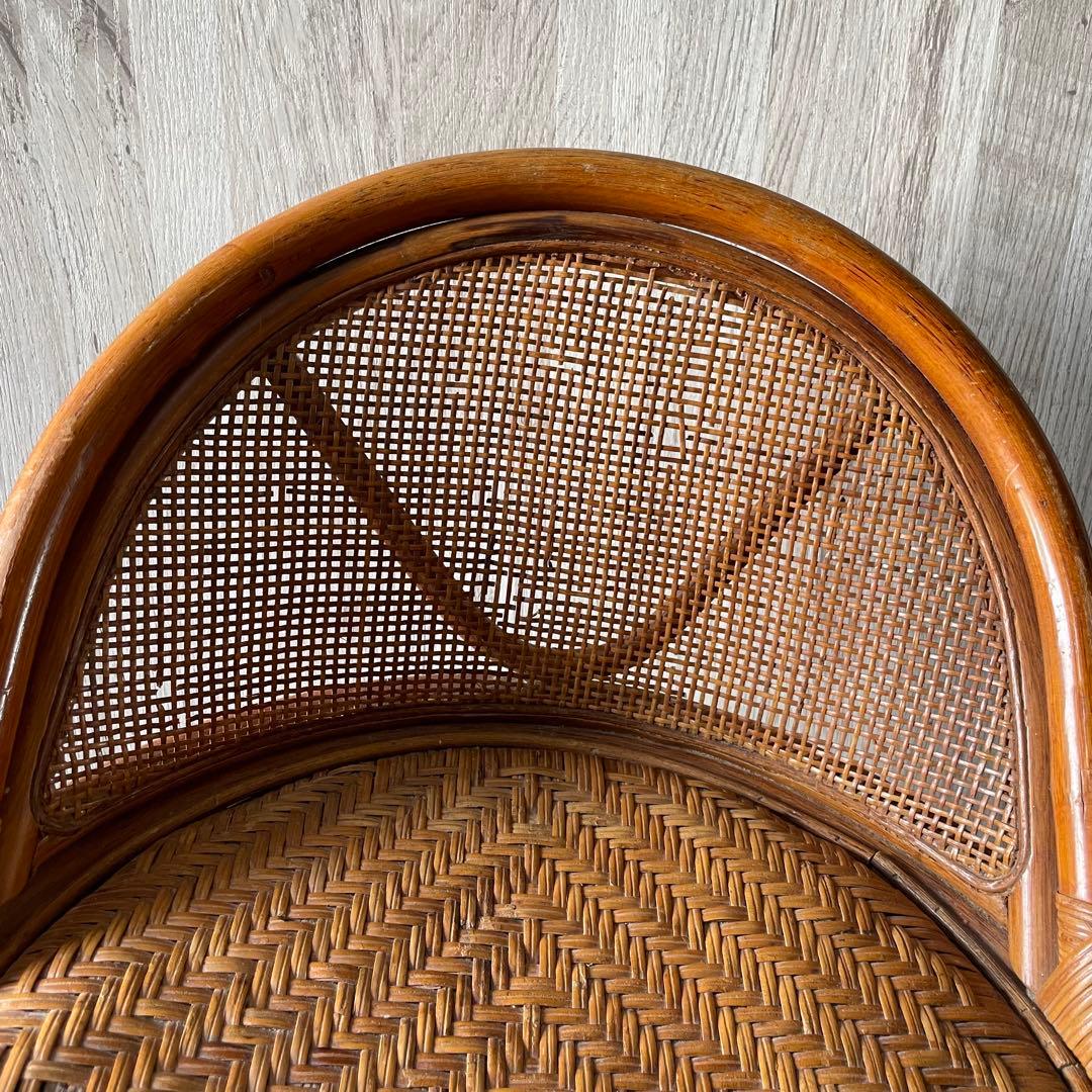 ラタン化粧台 ビンテージ アンティーク家具 ラタン家具 籐 鏡台 昭和レトロ