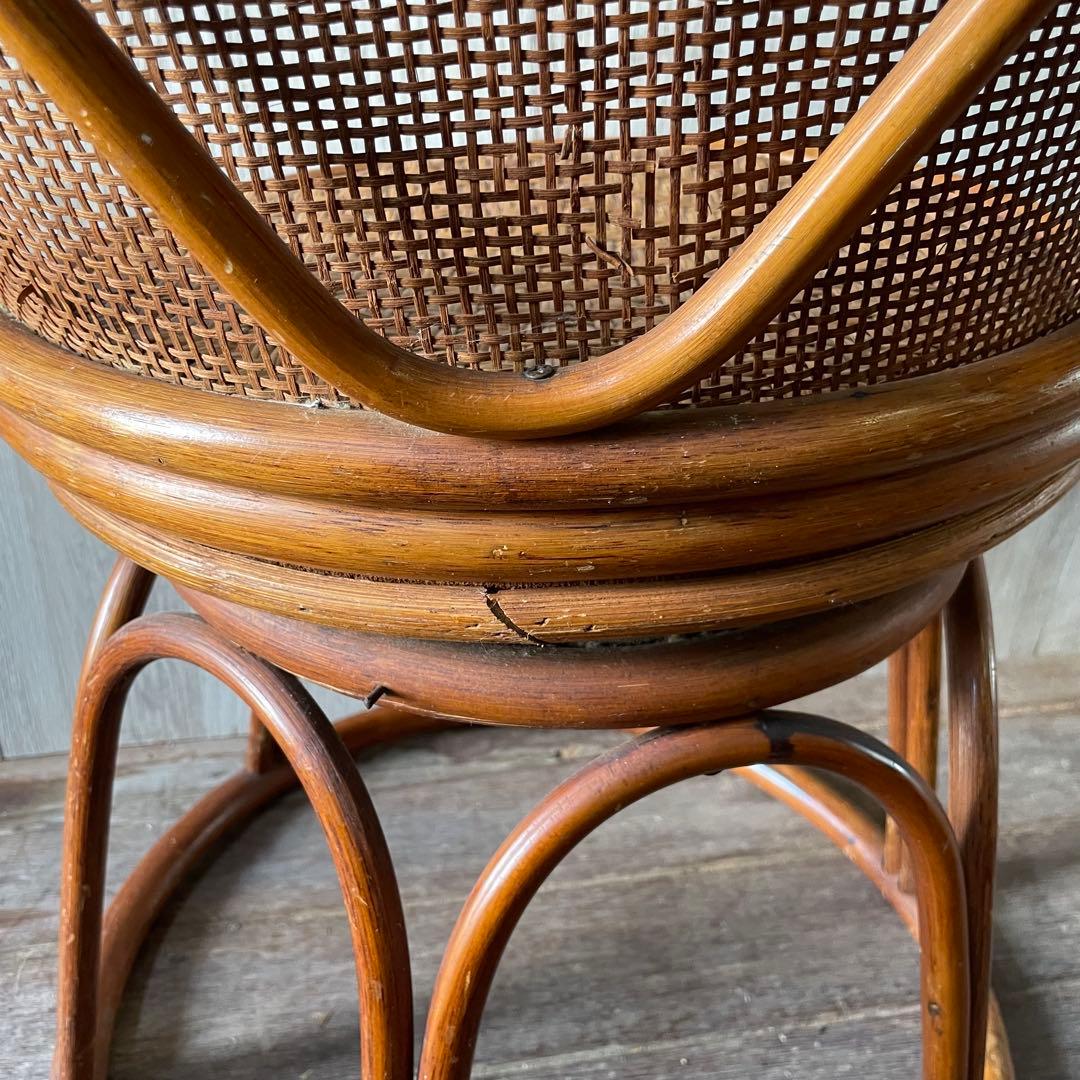 ラタン化粧台 ビンテージ アンティーク家具 ラタン家具 籐 鏡台 昭和レトロ