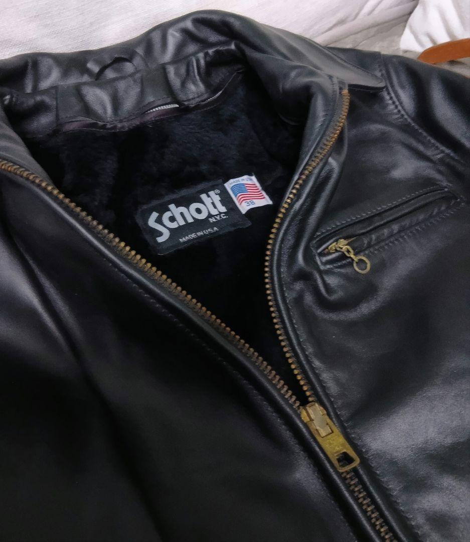 【未使用タグ付き】 Schott AT101 革ジャン レザー ジャケット