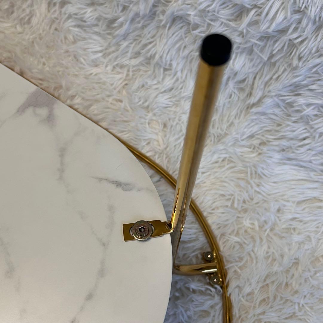 【人気】フランフラン レガートコーヒーテーブルS ゴールド×マーブル ガラス