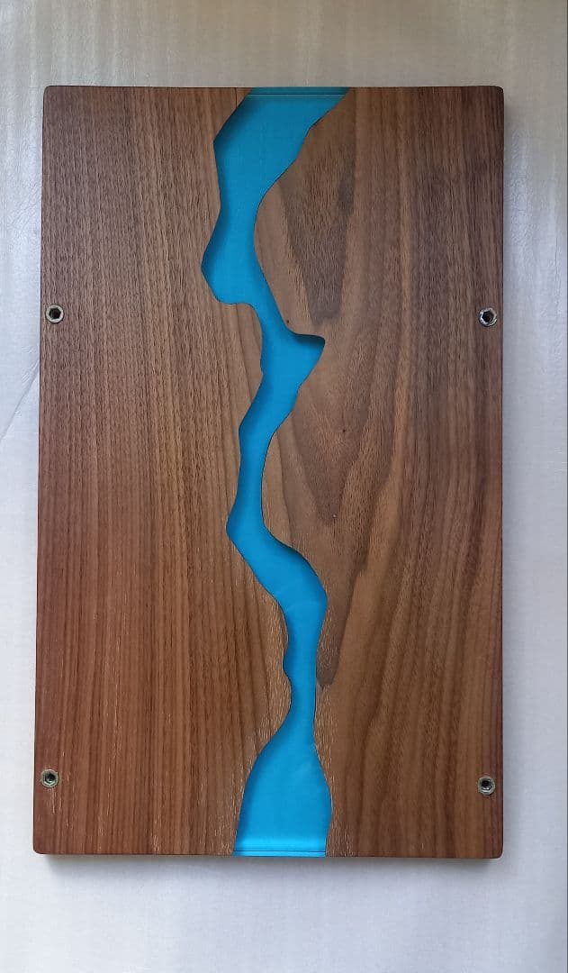 リバーテーブル　レジンテーブル　サイドテーブル　キャスター付き　キッチンワゴン