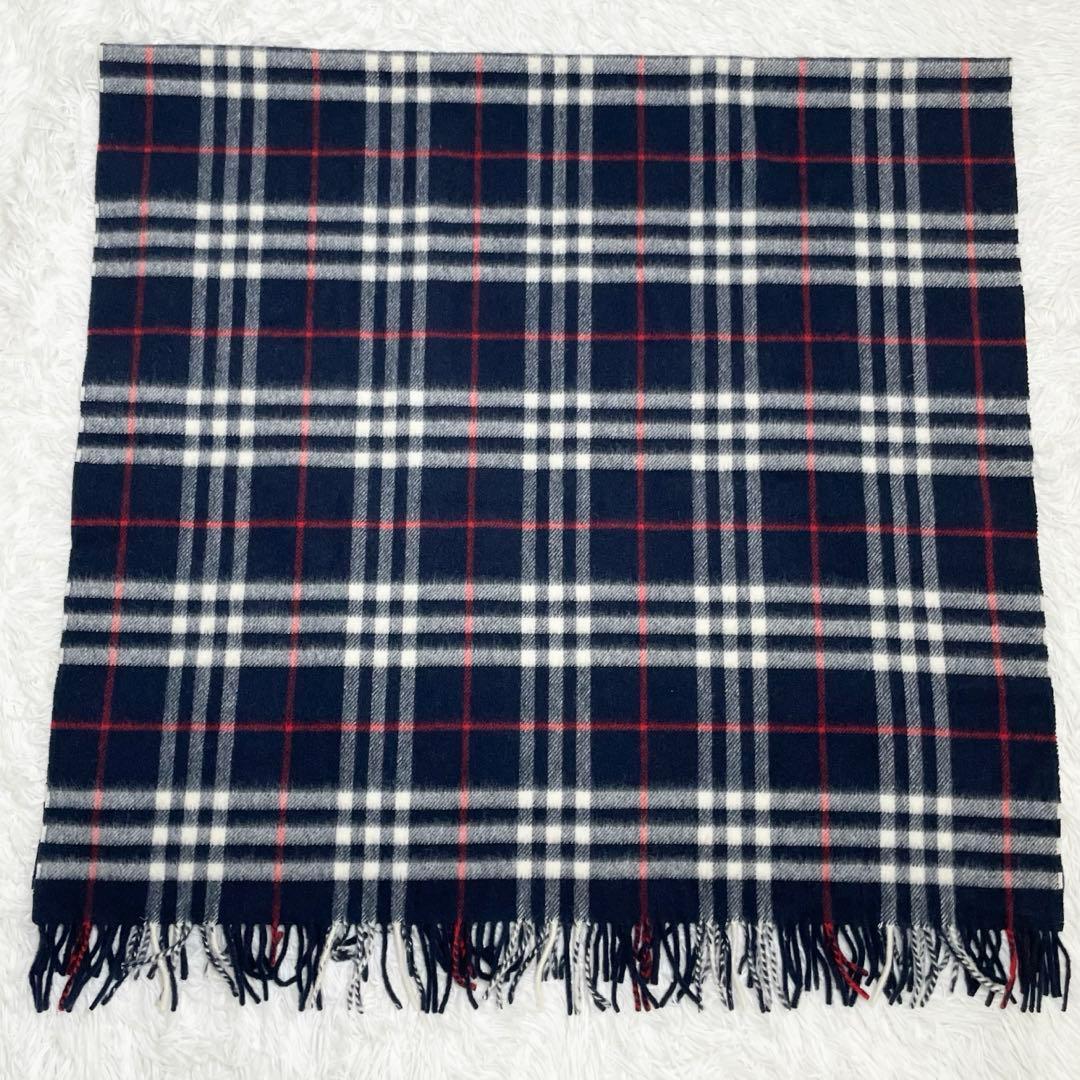 【未使用級】バーバリー　大判マフラー・ストール・膝掛け・ブランケット・ロゴ刺繍