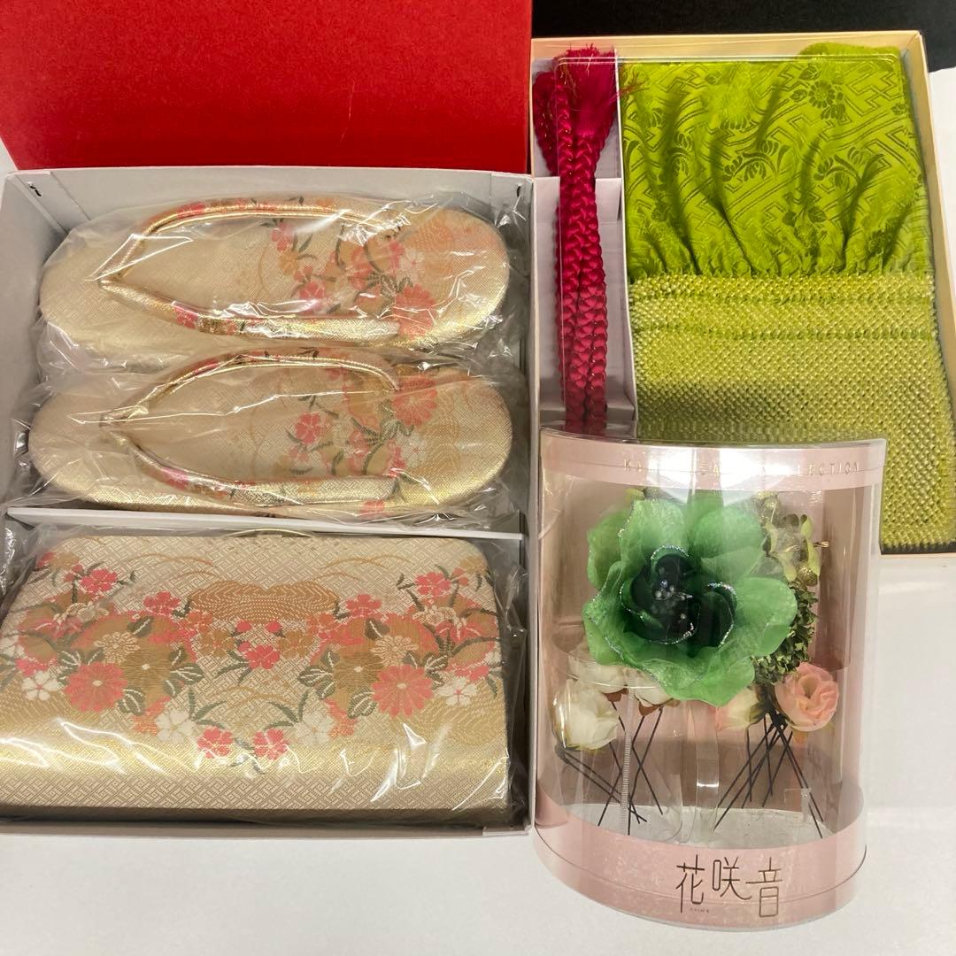 美品⭐︎京都きもの友禅⭐︎赤花柄振袖 正絹 一式セット⭐︎